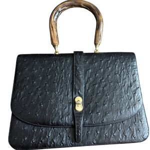 Vintage Ostrich Leather Hand Bag